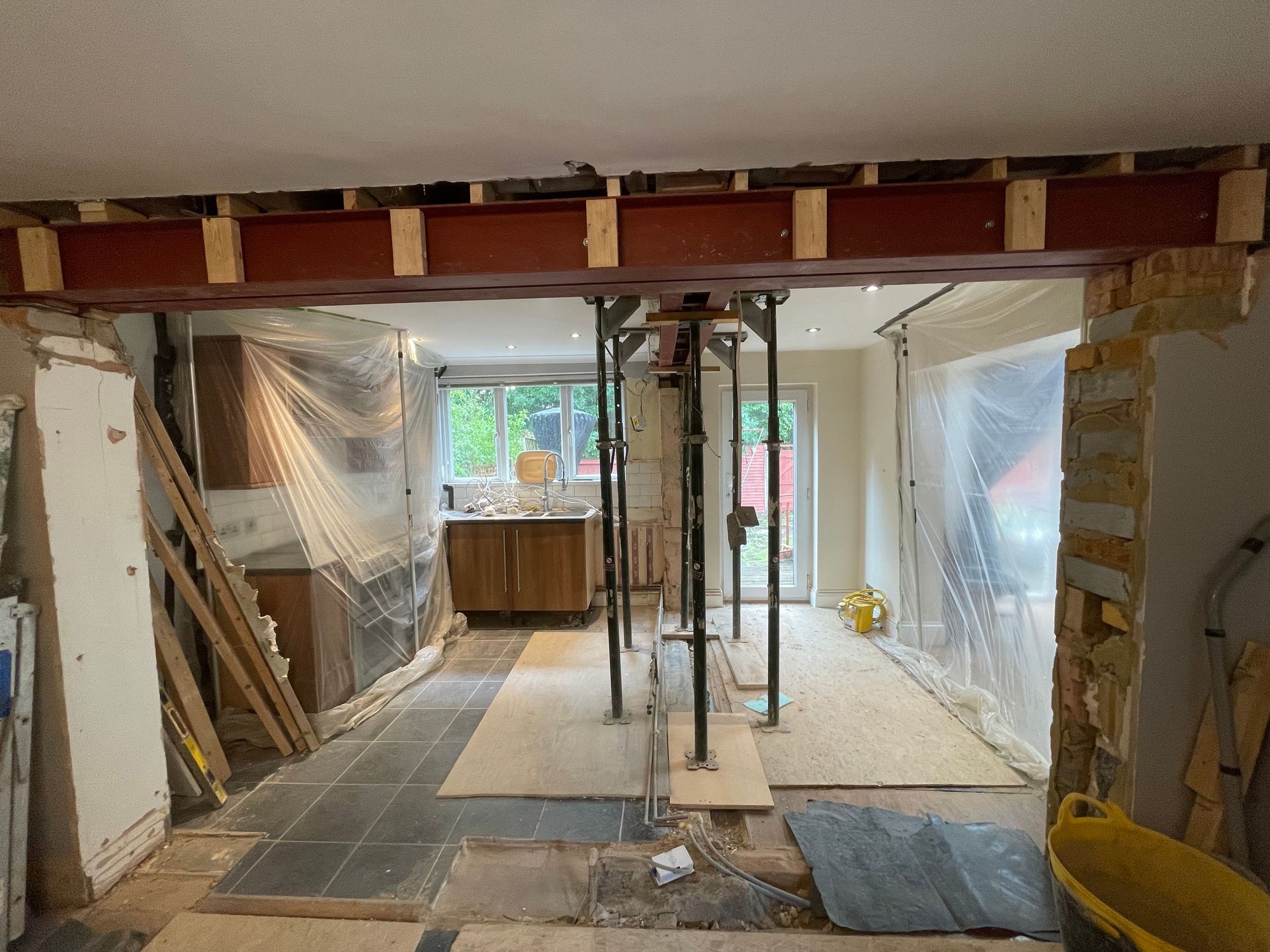 Steelwork — midway through installation