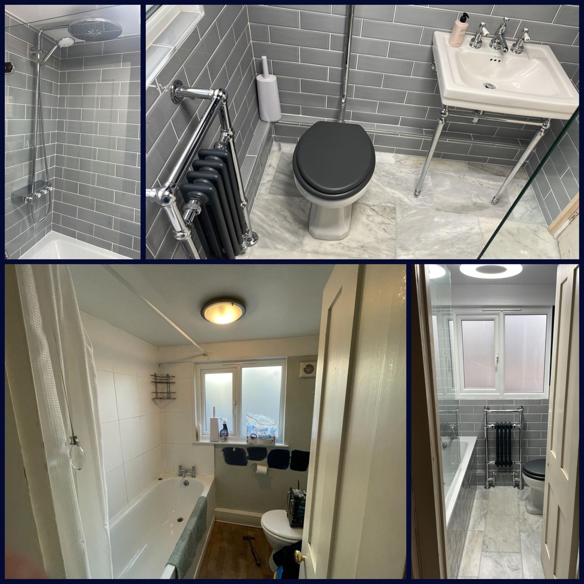 Completed bathroom remodel — tiled and fitted, Hertfordshire