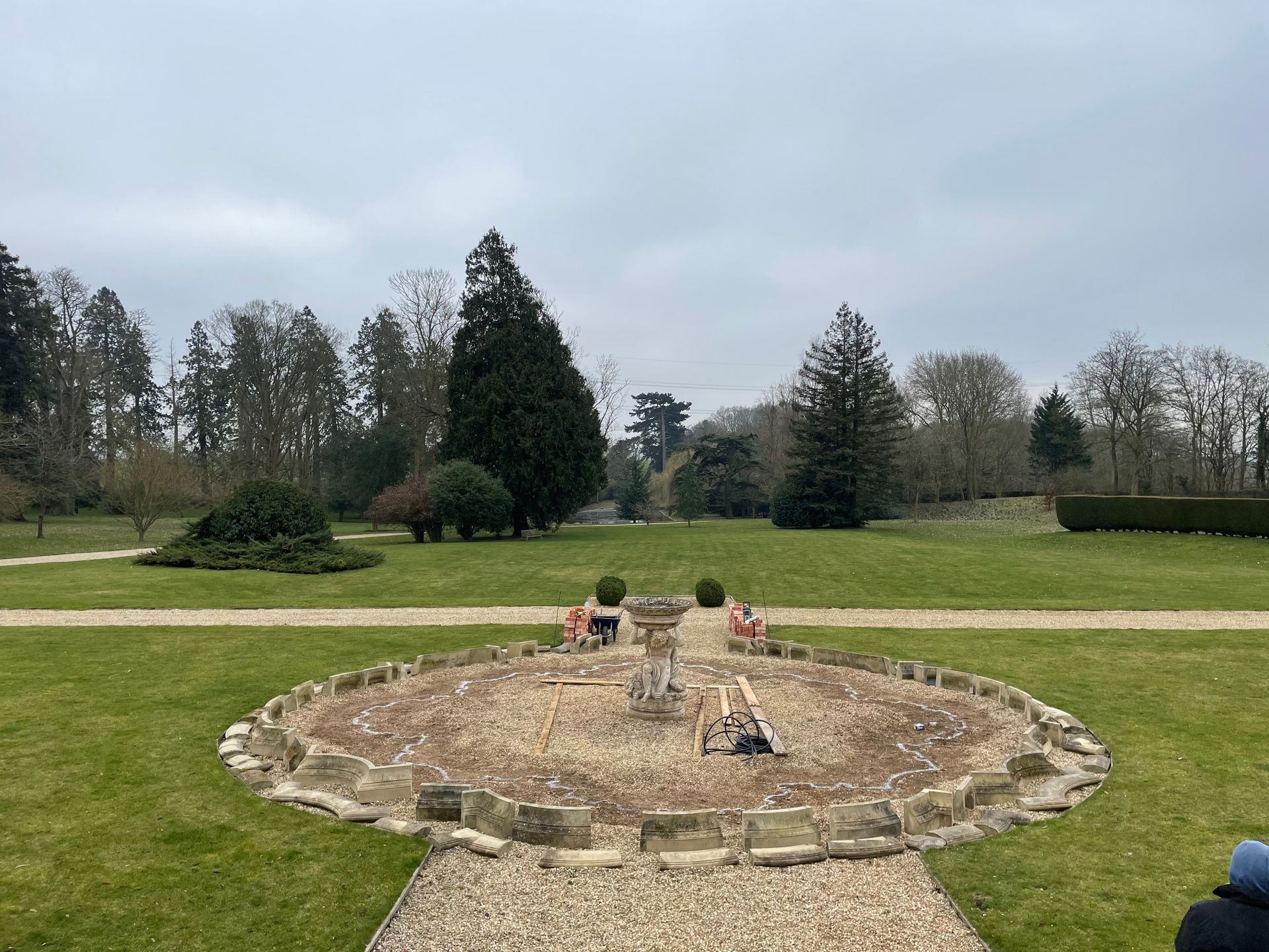 Fountain Feature & Landscaping — before